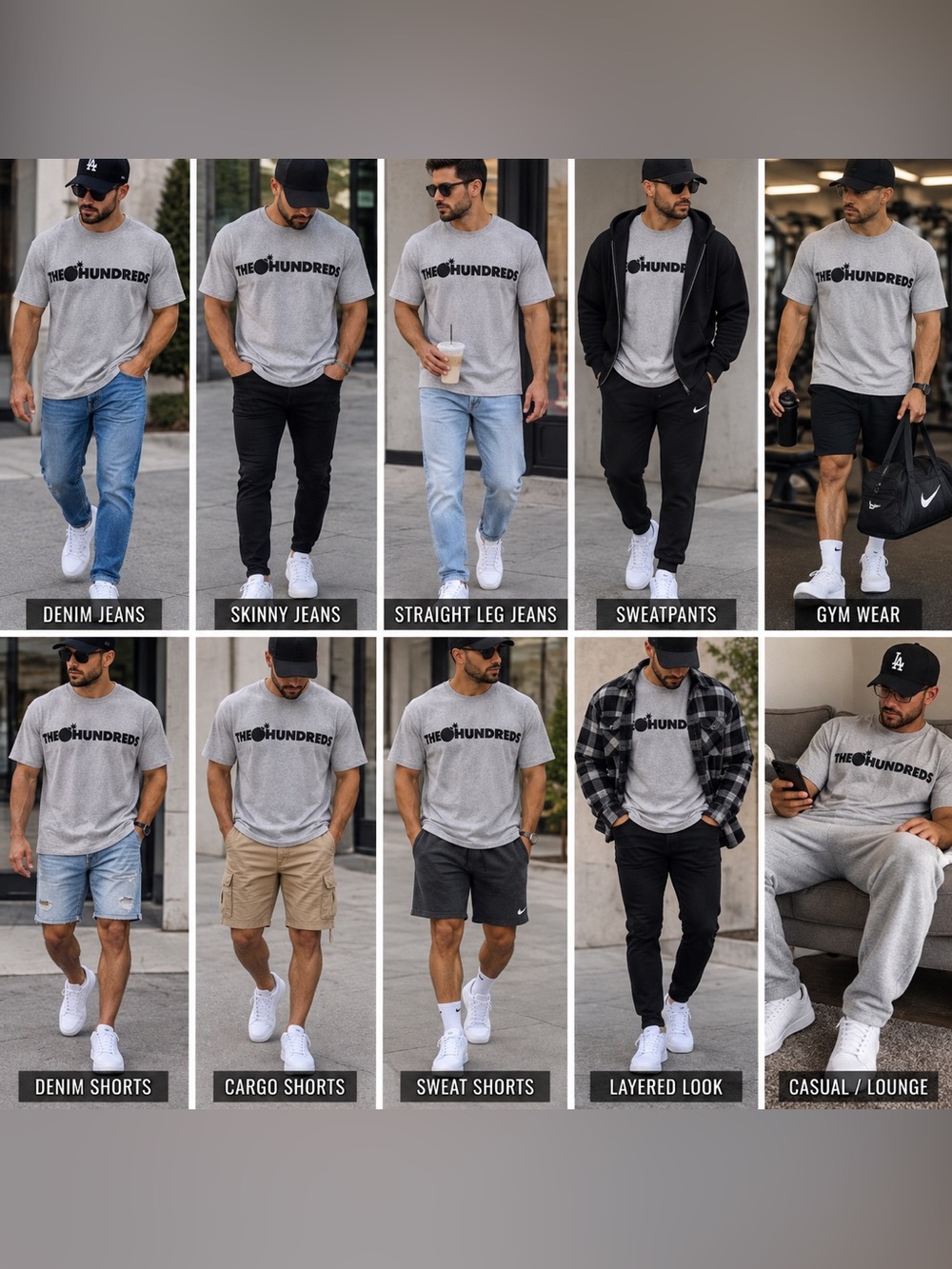 The Hundreds Heather Gray Logo Graphic T-Shirt – Men’s Streetwear Tee